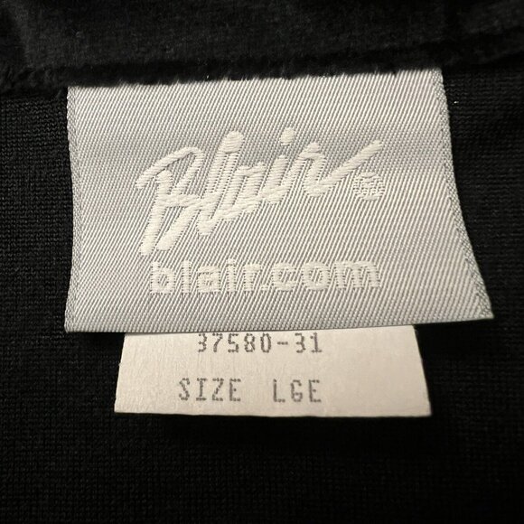 Blair Vintage Black Velvet Button Up Top Large Heart Button Up Long Sleeve 90s - Picture 4 of 7